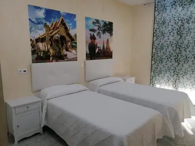 Cama o camas de una habitación en Hostal Restaurante Casa Isabel