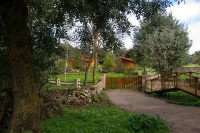 Jardín al aire libre en Cabañas del Cortino