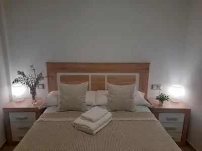 Cama o camas de una habitación en Apartamentos Clavero 10