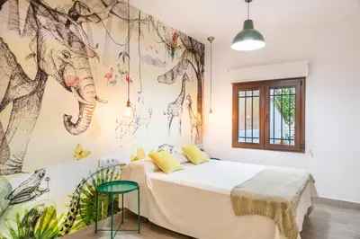 Cama o camas de una habitación en Apartamentos Rurales Cielo de Monfragüe