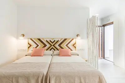 Cama o camas de una habitación en Apartamentos Rurales Cielo de Monfragüe