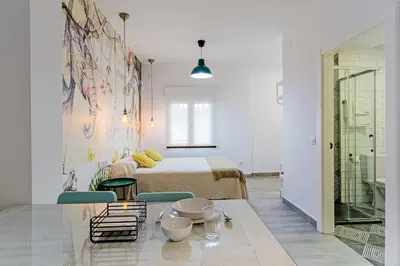 Cama o camas de una habitación en Apartamentos Rurales Cielo de Monfragüe