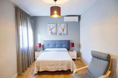Cama o camas de una habitación en B - Apartamento exclusivo con piscina compartida