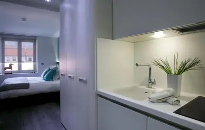 Cama o camas de una habitación en Salamanca Suite Studios