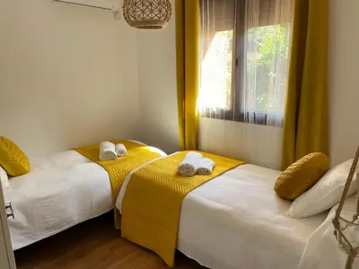 Cama o camas de una habitación en Apartamento rural Prunus avium