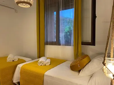 Cama o camas de una habitación en Apartamento rural Prunus avium