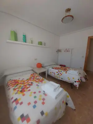 Cama o camas de una habitación en Casa chalet en el campo