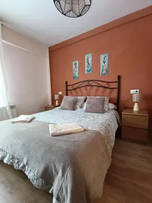 Cama o camas de una habitación en Piso Rualte