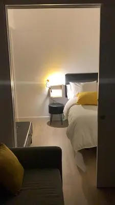 Cama o camas de una habitación en Puerta de Caceres Apartamento 5 Callejón De Don Álvaro