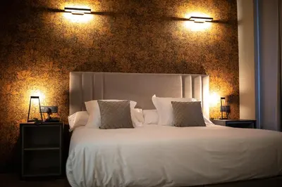 Cama o camas de una habitación en Hotel GilMar Orellana la Vieja