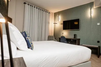 Cama o camas de una habitación en Hotel GilMar Orellana la Vieja