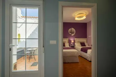 Cama o camas de una habitación en Casa Rural La Posada del 42