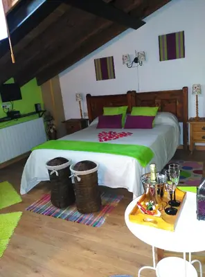 Cama o camas de una habitación en La Fuente