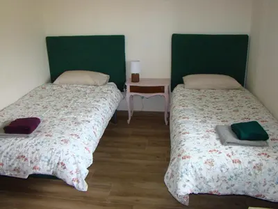 Cama o camas de una habitación en Chalet con piscina y BBQ para 10 personas