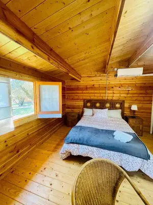 Cama o camas de una habitación en El Bosque de Ribera