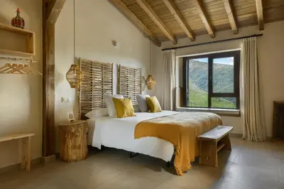 Cama o camas de una habitación en Cerrás Agroturismo