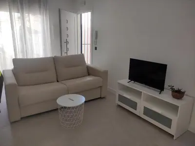 Una televisión o centro de entretenimiento en Apartamentos Las Pasaeras
