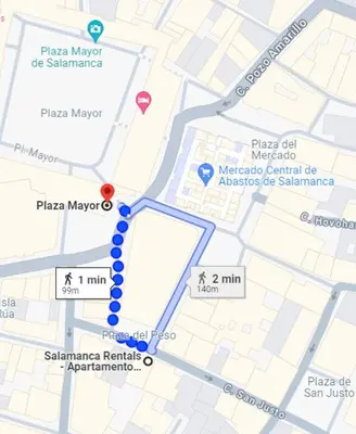 Plano de Salamanca Rentals - Apartamento con terraza a 1 minuto de la Plaza Mayor