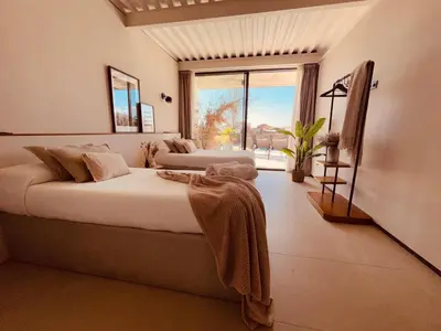 Zona de estar de Villa de Diseño con Piscina Privada