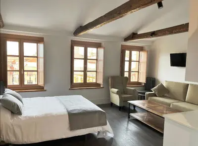 Cama o camas de una habitación en El Mirador del Poeta