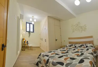 Cama o camas de una habitación en Apartamentos Turísticos Hornillo AT-CC-00681