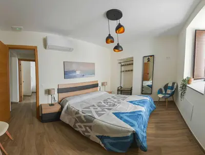 Cama o camas de una habitación en Apartamentos Turísticos Hornillo AT-CC-00681