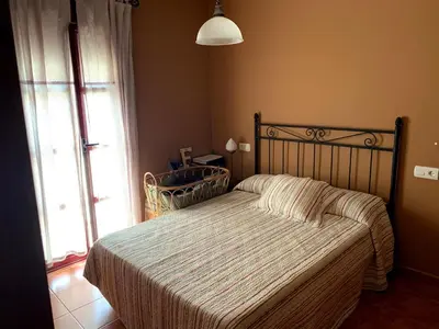 Cama o camas de una habitación en Casa situada en un entorno natural Casa Rural La Serena