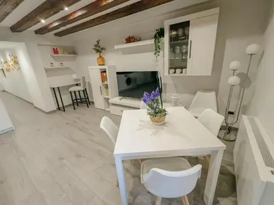 Una televisión o centro de entretenimiento en Apartamentos La Camelia