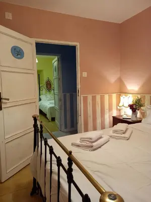 Cama o camas de una habitación en Casa Rural Las Raíces, Sierra de San Vicente