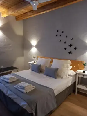 Cama o camas de una habitación en CASA RURAL LA HOJA EL VALLE