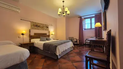 Cama o camas de una habitación en Hotel Las Cancelas