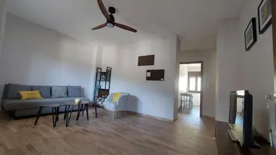 Una televisión o centro de entretenimiento en Apartamento Las Campanitas