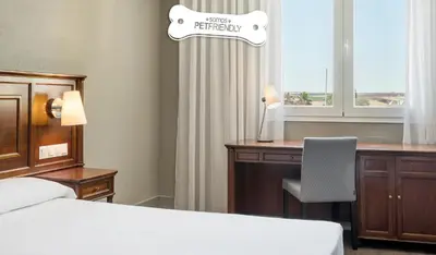 Cama o camas de una habitación en Hotel Ilunion Las Lomas
