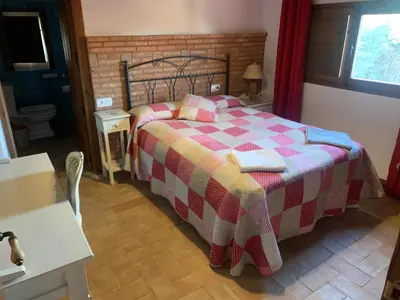 Cama o camas de una habitación en Casa Rural Los Robles de Acebo II