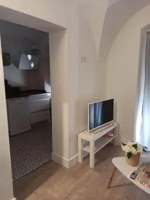 Una televisión o centro de entretenimiento en Apartamento Turístico Marem Cáceres
