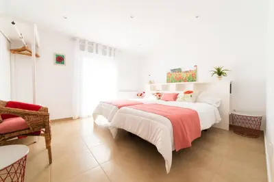 Cama o camas de una habitación en Apartamentos Turísticos Casa Morocho