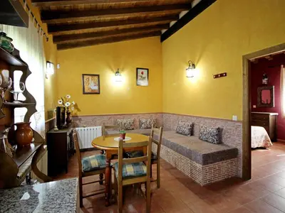 Zona de estar de Las Cabañas de La Vera