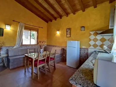 Zona de estar de Las Cabañas de La Vera