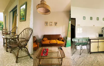 Zona de estar de Casa La Garganta, en plena naturaleza