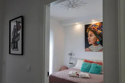 Cama o camas de una habitación en Tres Torres Apartamento Turístico