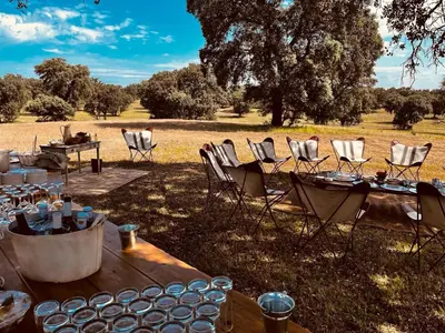 Jardín al aire libre en Hotel Valdepalacios Gourmand 5* GL